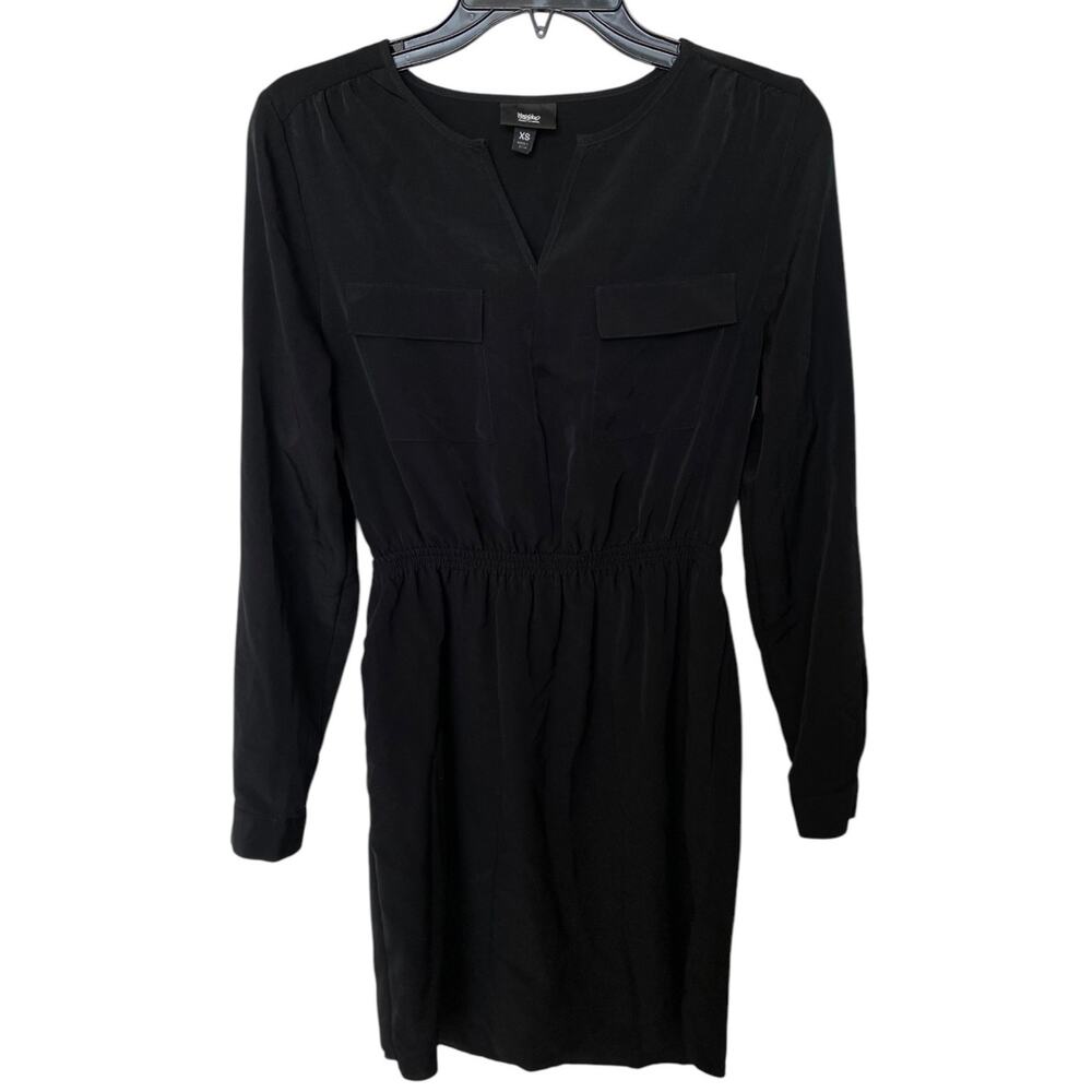 Mossimo Black Mini Dress with Roll Up Sleeves X-Small